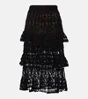 Anna Kosturova Elsie Crochet Cotton Midi Skirt In Black