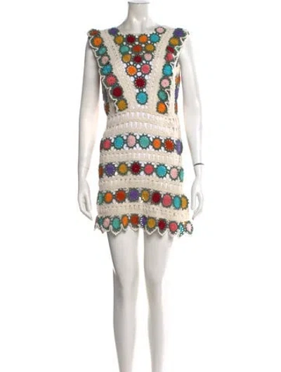 Pre-owned Anna Kosturova Floral Print Mini Dress W/ Tags In Multicolor