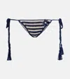 Anna Kosturova Gabrielle Crochet Cotton Bikini Bottoms In Blue