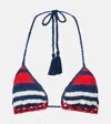 Anna Kosturova Gabrielle Crochet Cotton Bikini Top In Multicoloured