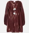 Anna Kosturova Hailey Tie-dye Silk Minidress In Burgundy