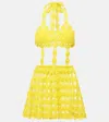 Anna Kosturova Ibiza Crochet Cotton Minidress In Yellow