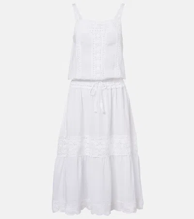 Anna Kosturova Manor Crochet Cotton Midi Dress In White