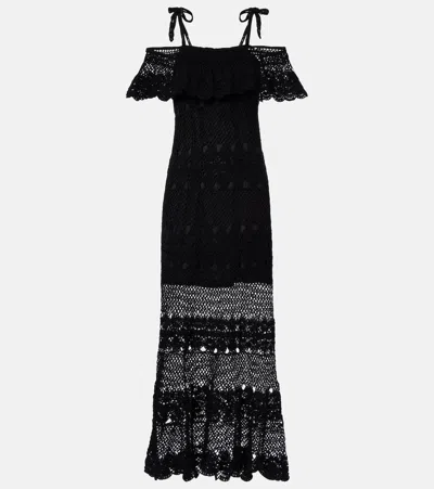 Anna Kosturova Marianne Crochet Cotton Maxi Dress In Black