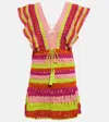 Anna Kosturova Melissa Crochet Minidress In Multi Strp