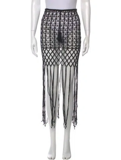 Pre-owned Anna Kosturova Midi Length Skirt In Black