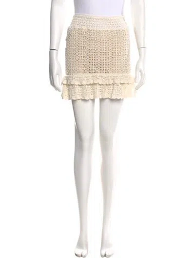 Pre-owned Anna Kosturova Mini Skirt In Neutral