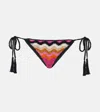 Anna Kosturova Striped Cotton Bikini Bottoms In Multi Stripes