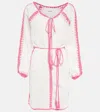 Anna Kosturova Open-knit Cotton Beach Cover-up In Cream / Multi Pink