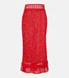 Anna Kosturova Rosette Crochet Cotton Maxi Skirt