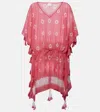 Anna Kosturova Sand Dollar Tie-dye Cotton Kaftan In Pink