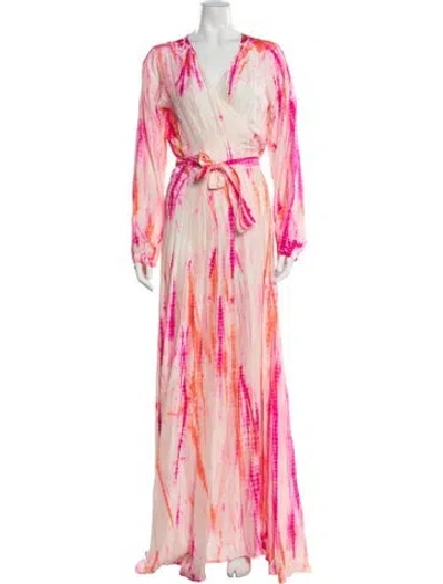 Pre-owned Anna Kosturova Silk Long Dress In Orange