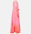 Anna Kosturova Silk Maxi Dress In Pink