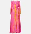 Anna Kosturova Silk Maxi Dress In Pink