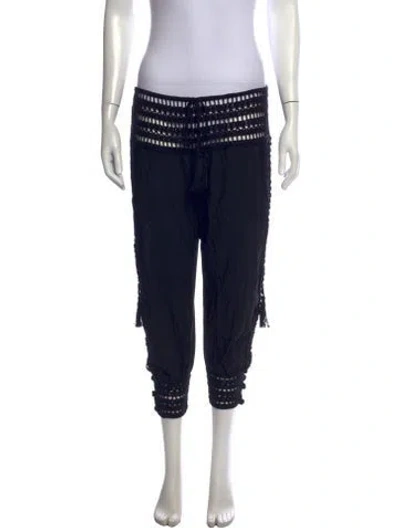 Pre-owned Anna Kosturova Straight Leg Pants In Black
