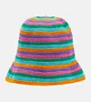 Anna Kosturova Striped Crochet Bucket Hat In Bright Multi