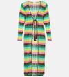 Anna Kosturova Striped Crochet Cotton Beach Cover-up In Multicoloured