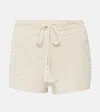 ANNA KOSTUROVA STRIPED CROCHET COTTON SHORTS