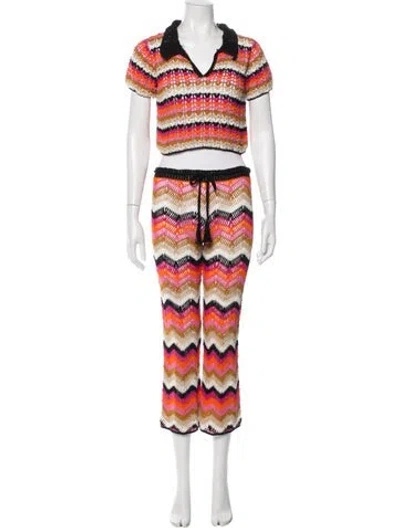 Pre-owned Anna Kosturova Striped Pant Set In Multicolor