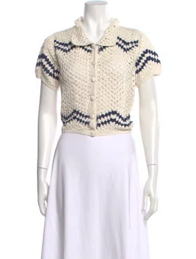 Pre-owned Anna Kosturova Striped Sweater W/ Tags In White