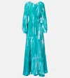Anna Kosturova Tie-dye Silk Wrap Dress In Blue