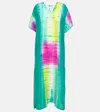 Anna Kosturova Tie-dyed Silk Kaftan In Multicoloured