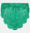 Anna Kosturova Triangular Crochet Top In Bright Green