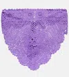 Anna Kosturova Triangular Crochet Top In Purple