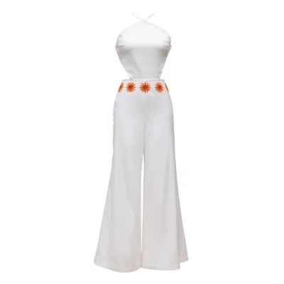 Anna Mari Women's White Catalina Jumpsuit