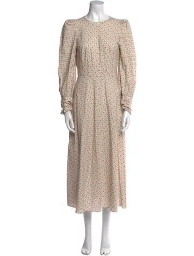 Pre-owned Anna Mason Crew Neck Long Dress In Multi