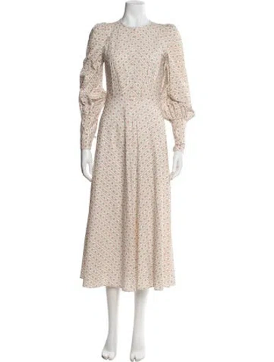 Pre-owned Anna Mason Floral Print Long Dress In Multicolor