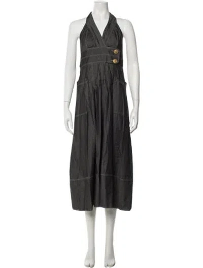 Pre-owned Anna Mason Halterneck Long Dress In Multicolor