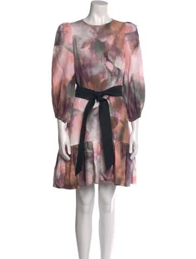 Pre-owned Anna Mason Linen Mini Dress In Multi