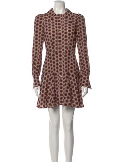 Pre-owned Anna Mason Silk Mini Dress In Brown