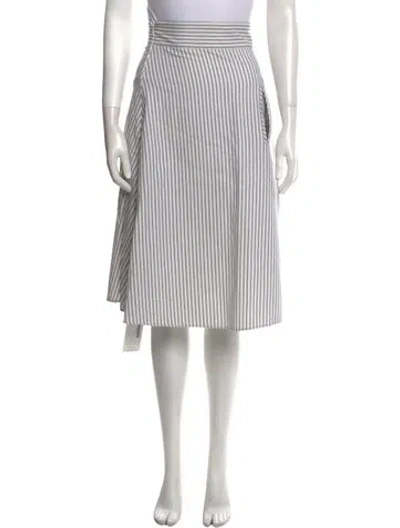 Pre-owned Anna Mason Striped Knee-length Skirt In Neutral
