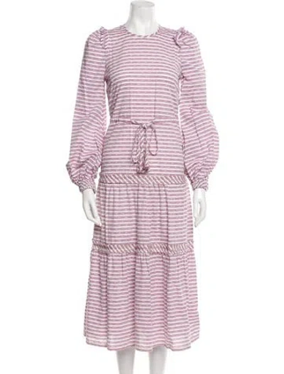 Pre-owned Anna Mason Striped Long Dress W/ Tags In Pink