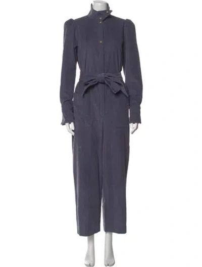 Pre-owned Anna Mason Turtleneck Jumpsuit In Blue