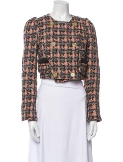 Pre-owned Anna Mason Tweed Pattern Evening Jacket In Brown