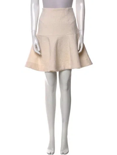 Pre-owned Anna Mason Wool Mini Skirt In Neutral