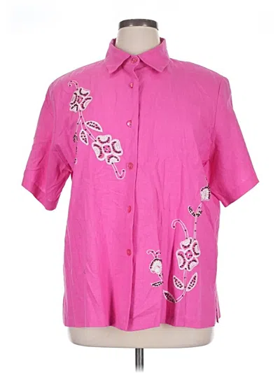 Pre-owned Anna Maxwell Short Sleeve Blouse In Pink