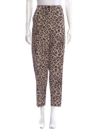 Pre-owned Anna Molinari Animal Print Skinny Leg Pants In Multi