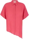 Anna Molinari Asymmetric-hem Shirt In Red