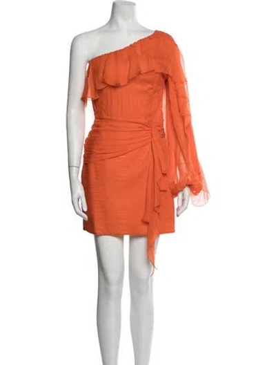 Pre-owned Anna Molinari Blumarine Silk Mini Dress In Orange
