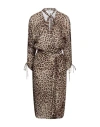 Anna Molinari Blumarine Woman Midi Dress Beige Size 12 Viscose In Beige