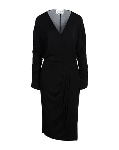 Anna Molinari Blumarine Woman Midi Dress Black Size 6 Acetate, Polyamide