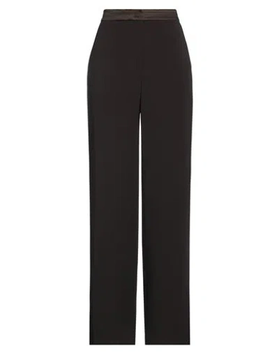 Anna Molinari Blumarine Woman Pants Dark Brown Size 10 Acetate, Viscose, Elastane In Black