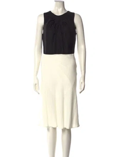 Pre-owned Anna Molinari Crew Neck Midi Length Dress In Neutral