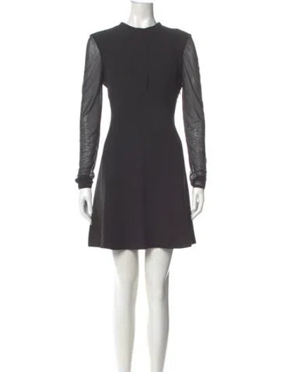 Pre-owned Anna Molinari Crew Neck Mini Dress In Gray