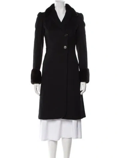 Pre-owned Anna Molinari Faux Fur Coat In Black