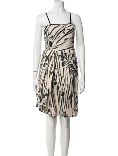 Pre-owned Anna Molinari Floral Print Mini Dress In Neutrals